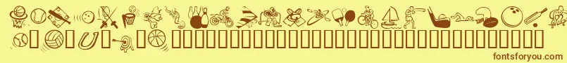 KrAllSport Font – Brown Fonts on Yellow Background