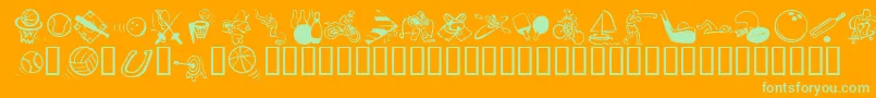 KrAllSport Font – Green Fonts on Orange Background