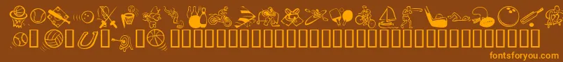 KrAllSport Font – Orange Fonts on Brown Background