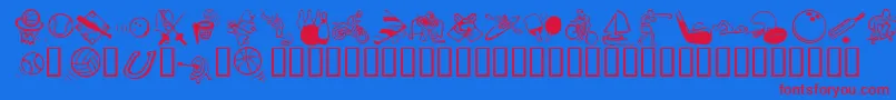 KrAllSport Font – Red Fonts on Blue Background