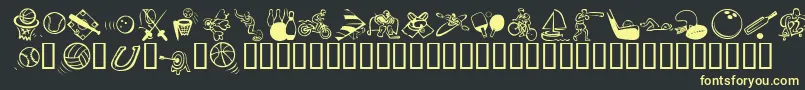 KrAllSport Font – Yellow Fonts on Black Background