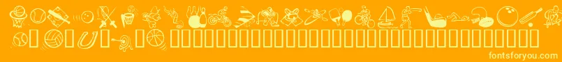 フォントKrAllSport – オレンジの背景に黄色の文字
