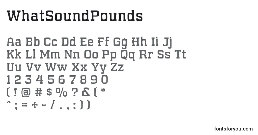 Schriftart WhatSoundPounds (92802) – Alphabet, Zahlen, spezielle Symbole