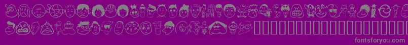 Sakabepeople01 Font – Gray Fonts on Purple Background