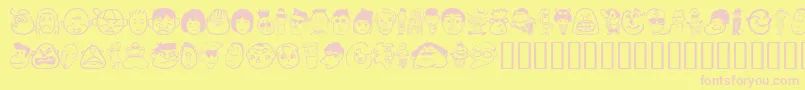 Sakabepeople01 Font – Pink Fonts on Yellow Background