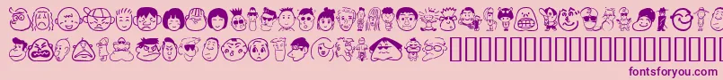 Sakabepeople01 Font – Purple Fonts on Pink Background