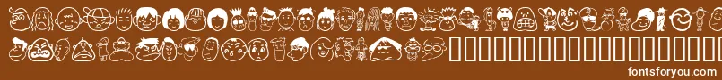 Sakabepeople01 Font – White Fonts on Brown Background