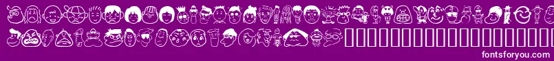 fuente Sakabepeople01 – Fuentes Blancas Sobre Fondo Morado