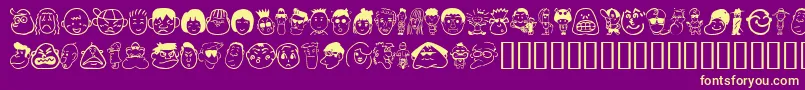 Sakabepeople01 Font – Yellow Fonts on Purple Background