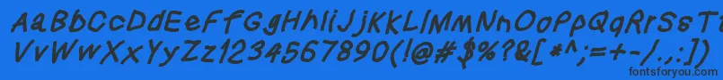 Squaredhandobl Font – Black Fonts on Blue Background