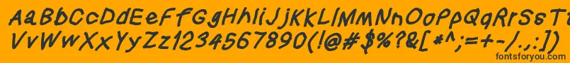 Squaredhandobl Font – Black Fonts on Orange Background