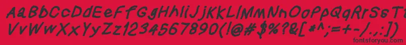 Squaredhandobl Font – Black Fonts on Red Background