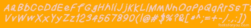 Squaredhandobl Font – Pink Fonts on Orange Background