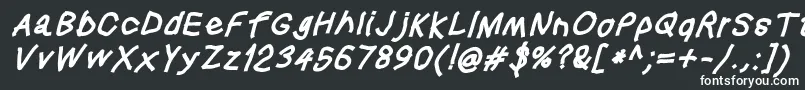 Шрифт Squaredhandobl – белые шрифты на чёрном фоне