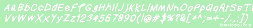 Squaredhandobl Font – White Fonts on Green Background