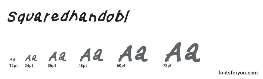 Squaredhandobl Font Sizes