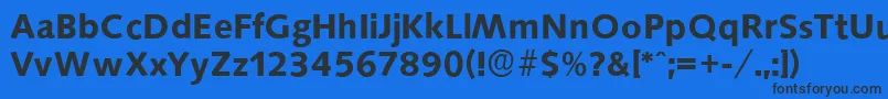 SaxonyserialBold Font – Black Fonts on Blue Background