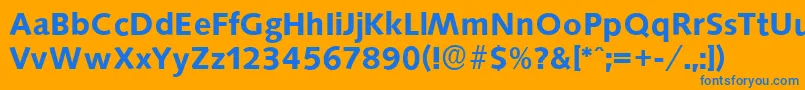 SaxonyserialBold Font – Blue Fonts on Orange Background