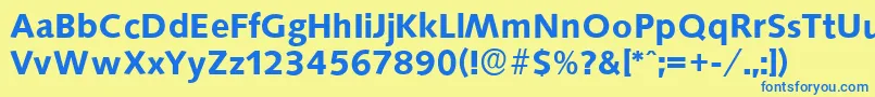 SaxonyserialBold Font – Blue Fonts on Yellow Background