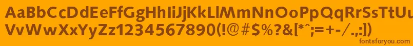Fonte SaxonyserialBold – fontes marrons em um fundo laranja