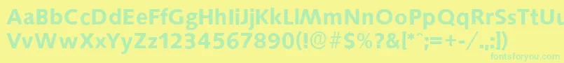 SaxonyserialBold Font – Green Fonts on Yellow Background
