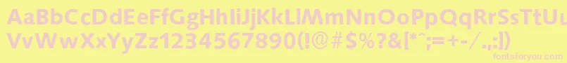 SaxonyserialBold Font – Pink Fonts on Yellow Background