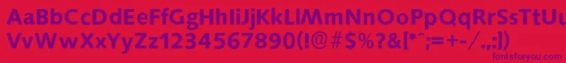 Fonte SaxonyserialBold – fontes roxas em um fundo vermelho