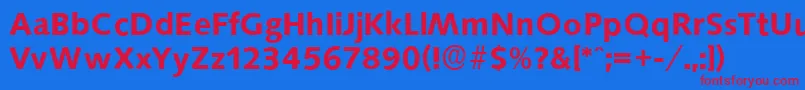 SaxonyserialBold Font – Red Fonts on Blue Background