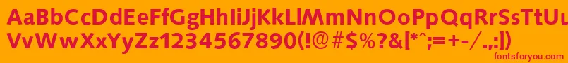 SaxonyserialBold Font – Red Fonts on Orange Background