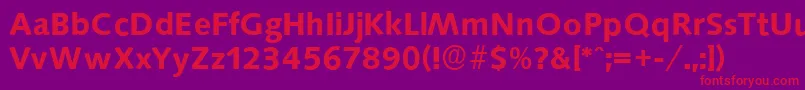 フォントSaxonyserialBold – 紫の背景に赤い文字