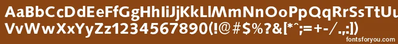 Czcionka SaxonyserialBold – białe czcionki na brązowym tle