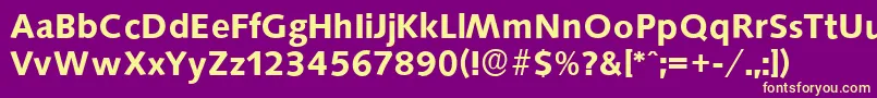 SaxonyserialBold Font – Yellow Fonts on Purple Background