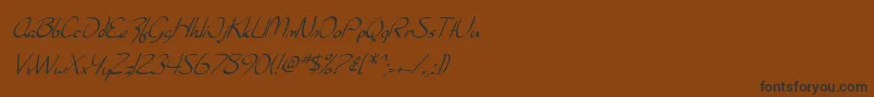 フォントSfBurlingtonScriptItalic – 黒い文字が茶色の背景にあります