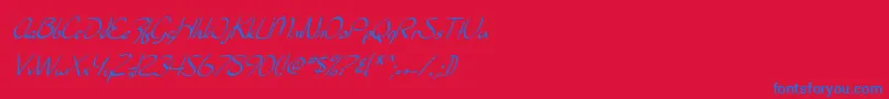 SfBurlingtonScriptItalic Font – Blue Fonts on Red Background