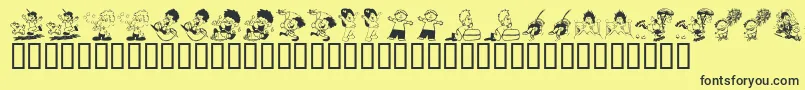 KrKidlets Font – Black Fonts on Yellow Background
