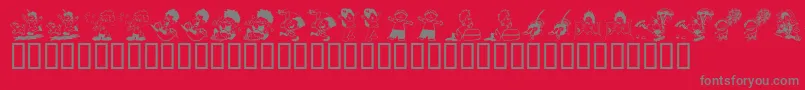KrKidlets Font – Gray Fonts on Red Background