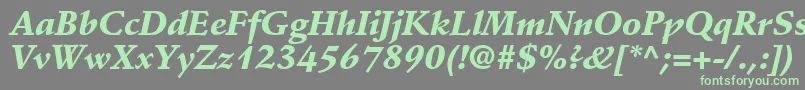 フォントDeutchBlackSsiBlackItalic – 灰色の背景に緑のフォント