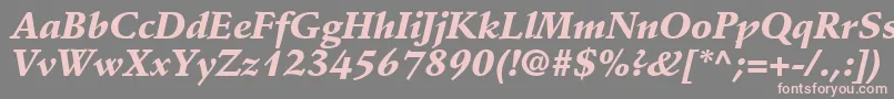 Fonte DeutchBlackSsiBlackItalic – fontes rosa em um fundo cinza