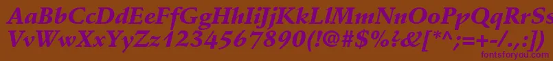 DeutchBlackSsiBlackItalic-fontti – violetit fontit ruskealla taustalla
