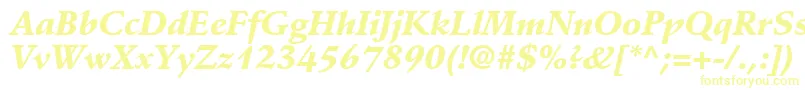 DeutchBlackSsiBlackItalic Font – Yellow Fonts on White Background