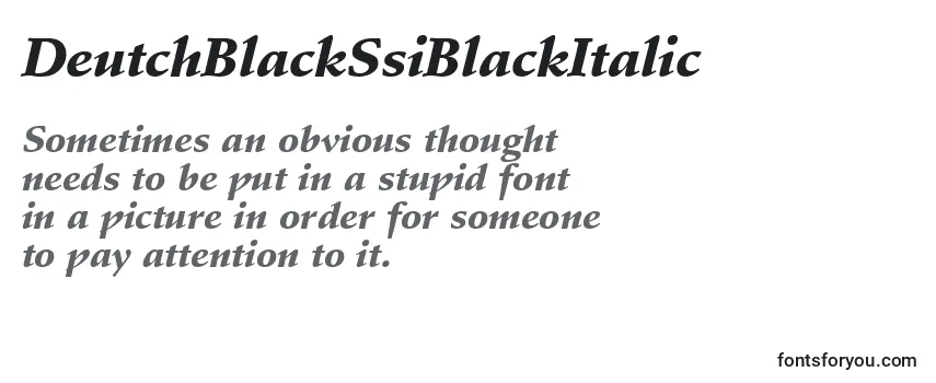 DeutchBlackSsiBlackItalic Font