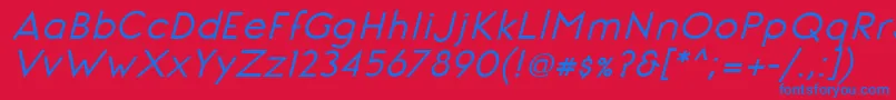 Czcionka SignoriaBoldItalic – niebieskie czcionki na czerwonym tle