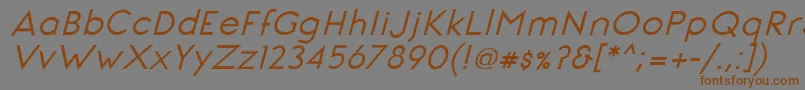 SignoriaBoldItalic-fontti – ruskeat fontit harmaalla taustalla