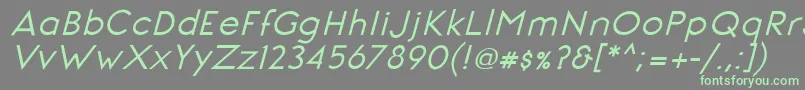 SignoriaBoldItalic-fontti – vihreät fontit harmaalla taustalla