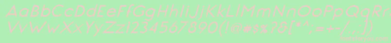 Fonte SignoriaBoldItalic – fontes rosa em um fundo verde