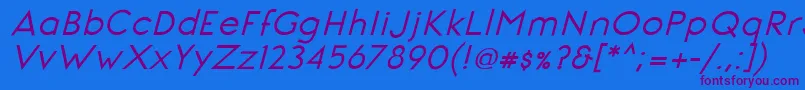 SignoriaBoldItalic Font – Purple Fonts on Blue Background