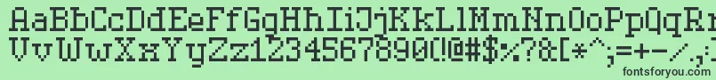 SerifPixel7フォントについての詳細 フォントSerifPixel7 – 緑の背景に黒い文字