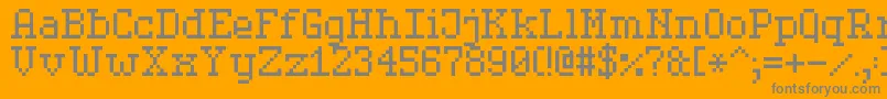 Fonte SerifPixel7 – fontes cinzas em um fundo laranja