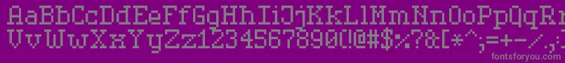 Fonte SerifPixel7 – fontes cinzas em um fundo violeta