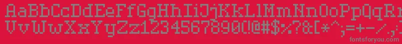 SerifPixel7-Schriftart – Graue Schriften auf rotem Hintergrund